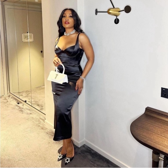 Zara SATIN EFFECT CORSET DRESS - Picture 13 of 16